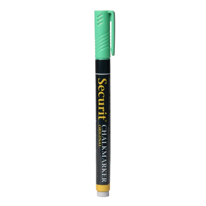Zielony pisak kredowy z końcówką o grubości 1-2 mm