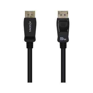 Certyfikat AISENS A149-0431 DISPLAYPORT V1.4 8K przy 60 Hz, DP/M-DP/M, czarny, 1 m