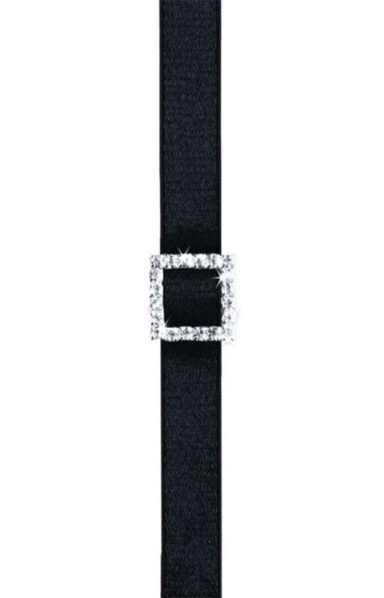 Ramiączka z ozdobnym kwadratem RB-089 10mm, Kolor czarny, Julimex - Intymna