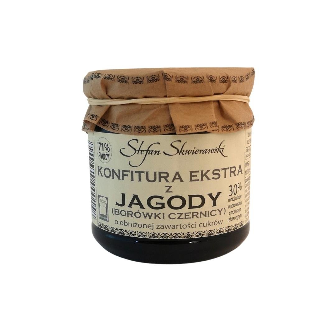 Konfitura z jagody (borówki czernicy) niskosłodzona 200 g.
