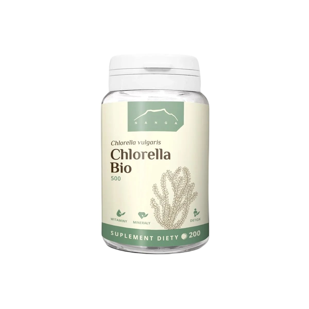 Chlorella vulgaris tabletki BIO 500 mg 200 szt NANGA
