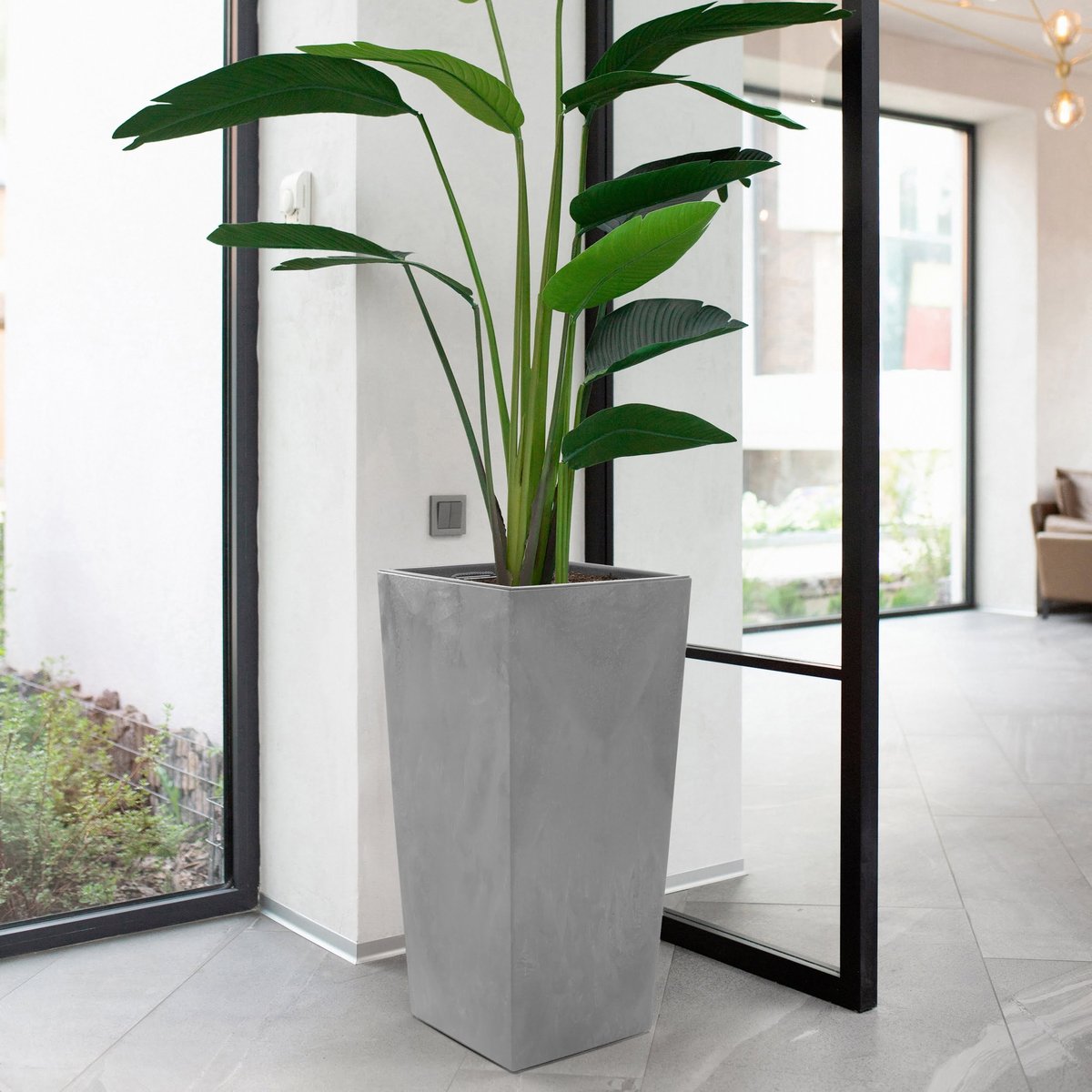 Donica Finezja 14x14 ECO recycled - szary beton - Lamela