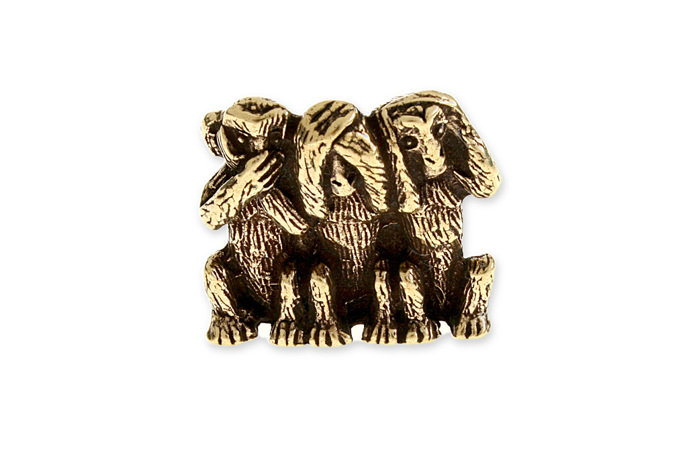 Trzy Mądre Małpy – Figurka z Mosiądzu, Klasyczny Design