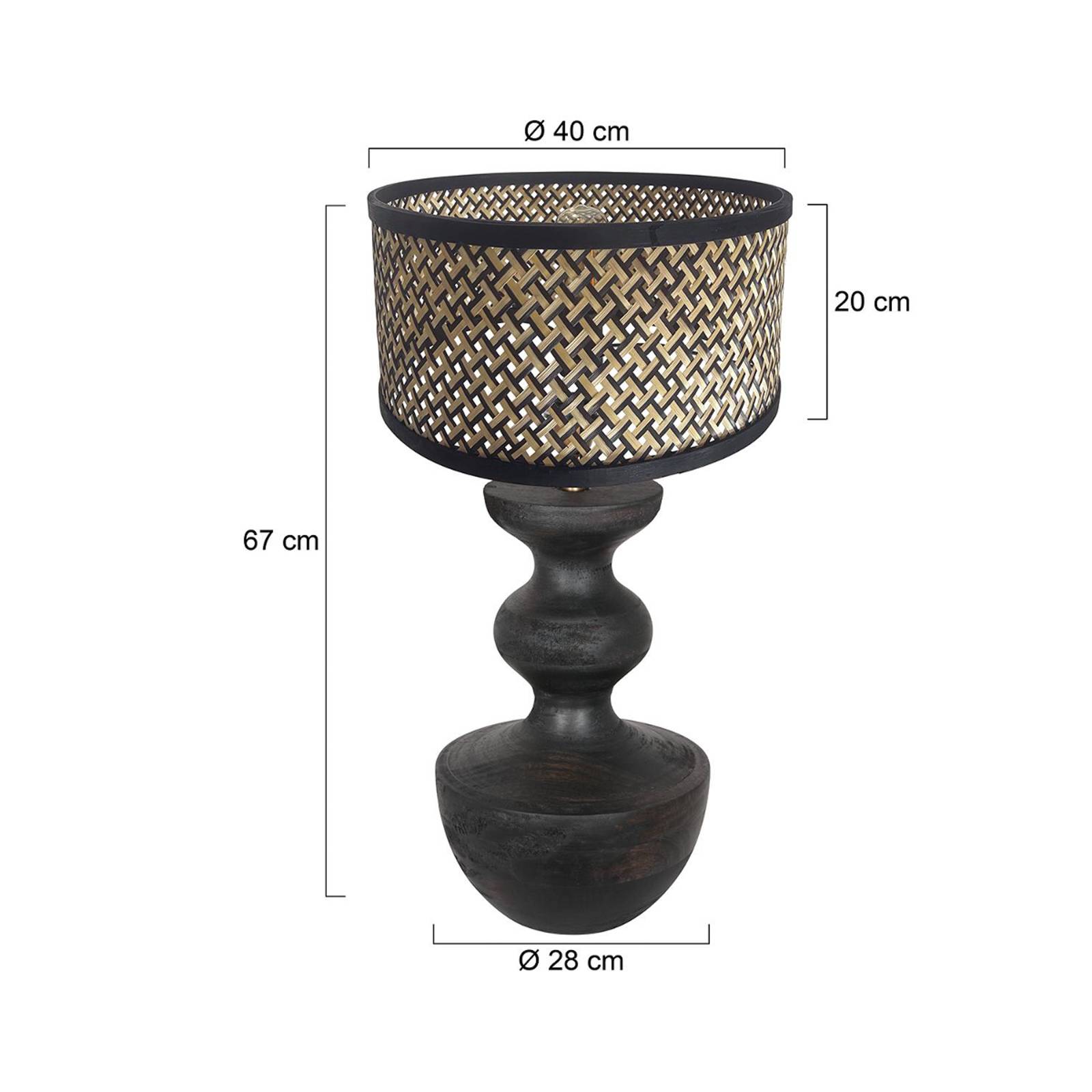 Steinhauer Lampa stołowa Lyon 3747ZW, czarny/naturalna wiklina