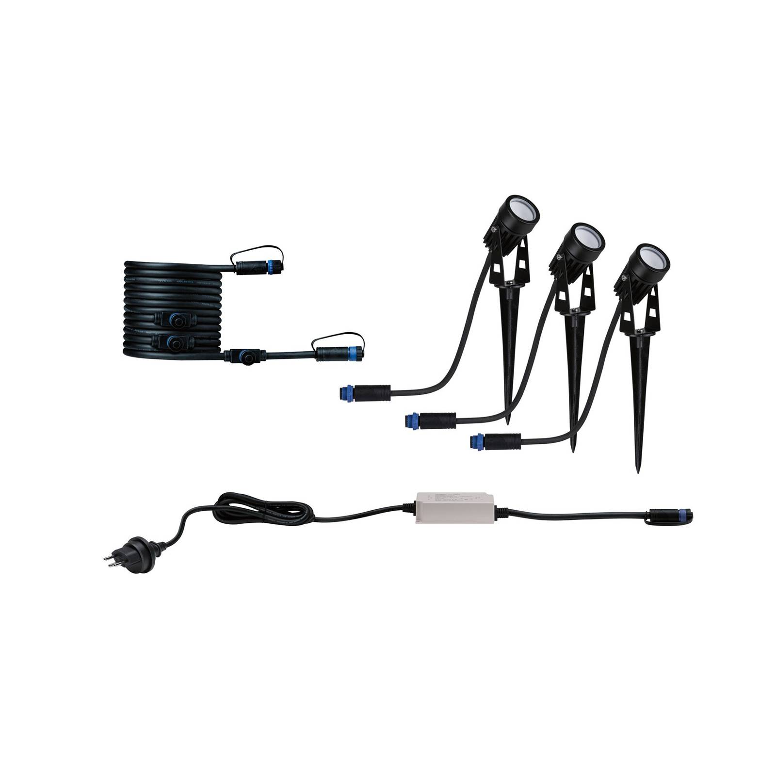 Paulmann Plug & Shine LED reflektor z kolcem uziemiającym zestaw 3 sztuk