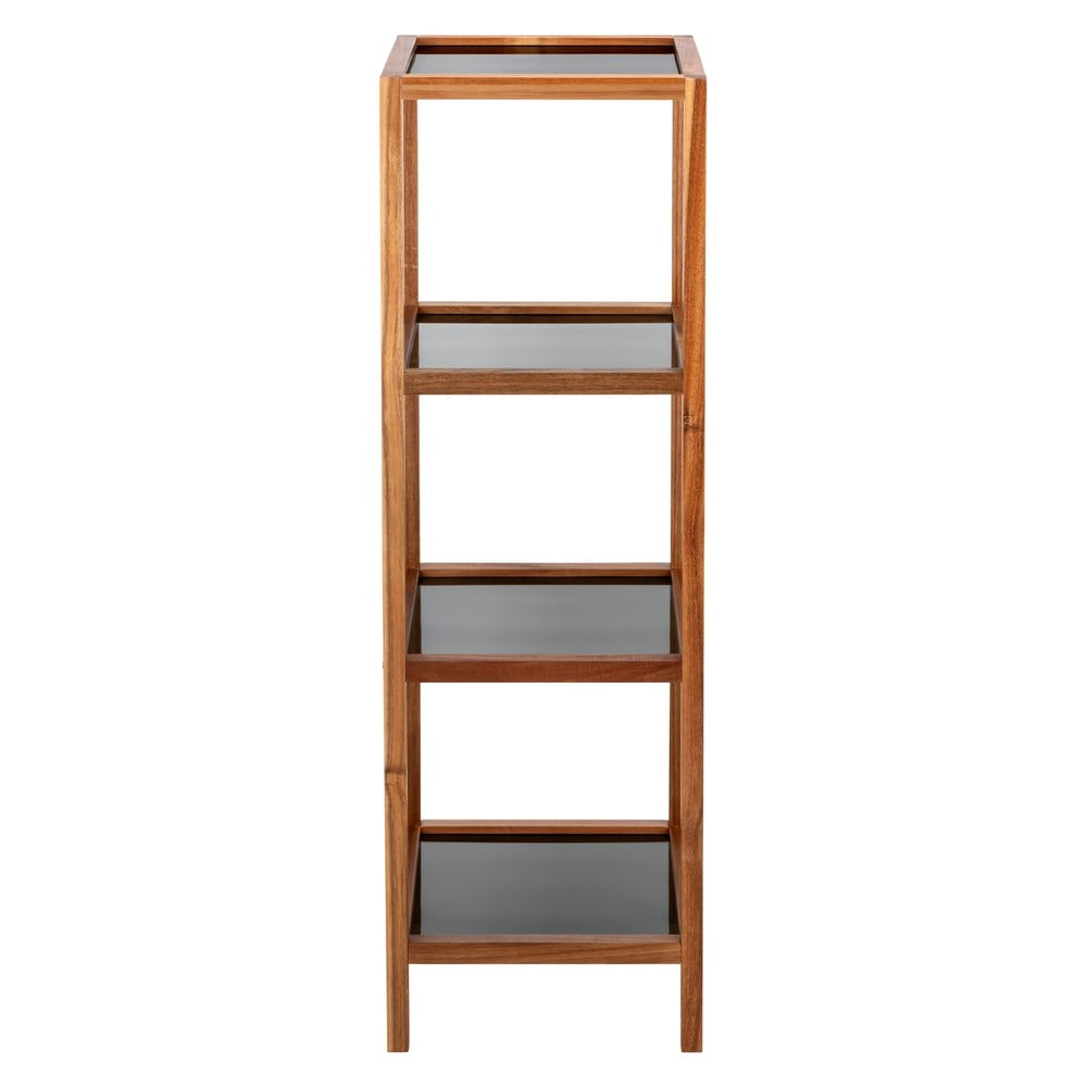 Czarno-naturalny szklany regał łazienkowy 36x112 cm Fondi – Wenko