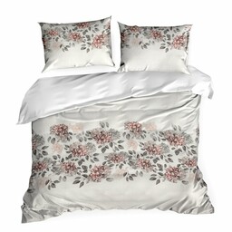 Eurofirany Pościel satynowa 220x200 Nika 43 kremowa liście