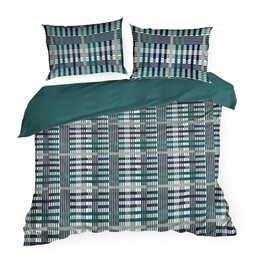 Eurofirany Pościel satynowa 220x200 Nika 47 turkusowa ciemna liście