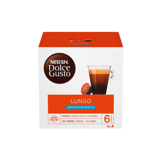 Kawa w kapsułkach NESCAFÉ® Dolce Gusto® Lungo Decaffeinato, 16 szt.