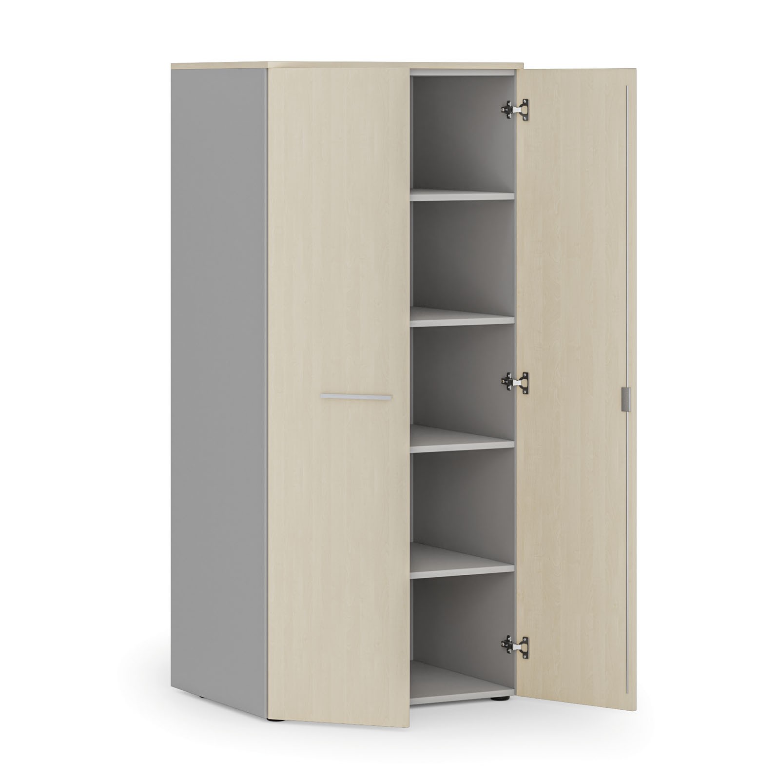 Szafa biurowa z drzwiami PRIMO GRAY, 1781 x 800 x 600 mm, szary/brzoza
