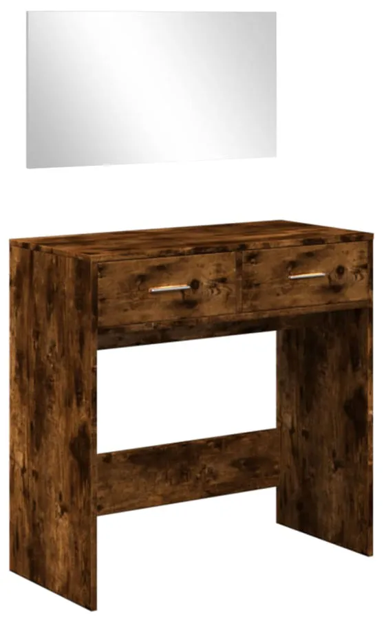 Zestaw toaletka z lustrem ściennym przydymiony dąb G2-R16