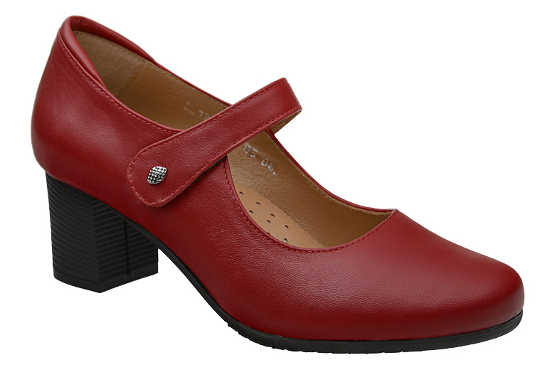 Czółenka AXEL Comfort 1762 Bordo Nappa Kosela Medic 9762 na rzepy