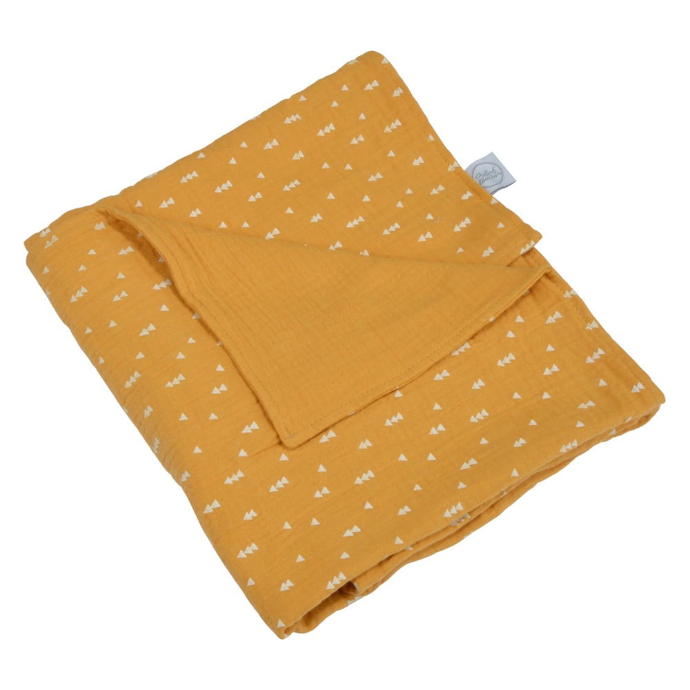 Żółty muślinowy koc dziecięcy 75x75 cm – Bébé Douceur