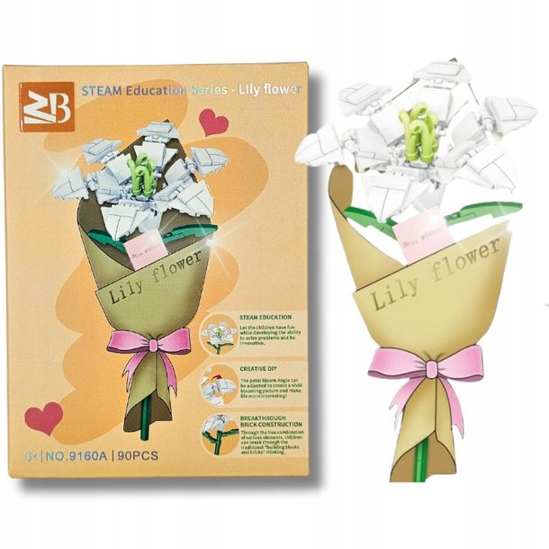 Lilia Klocki Kwiaty Konstrukcyjne Sztuczne Do Wazonu Kwiatki Zestaw Klocków