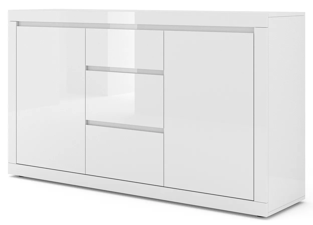 Nowoczesna biała komoda z szufladami i szafkami Z9-W50