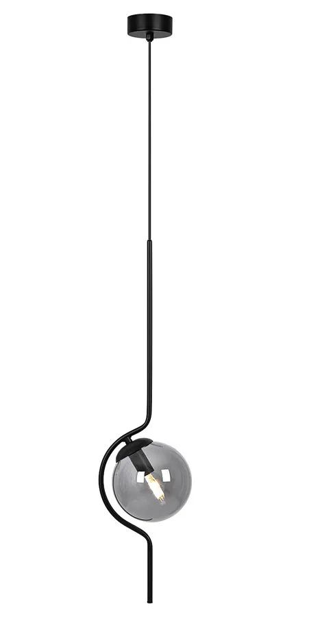 Grafitowa pojedyncza lampa wisząca loft W1-L43
