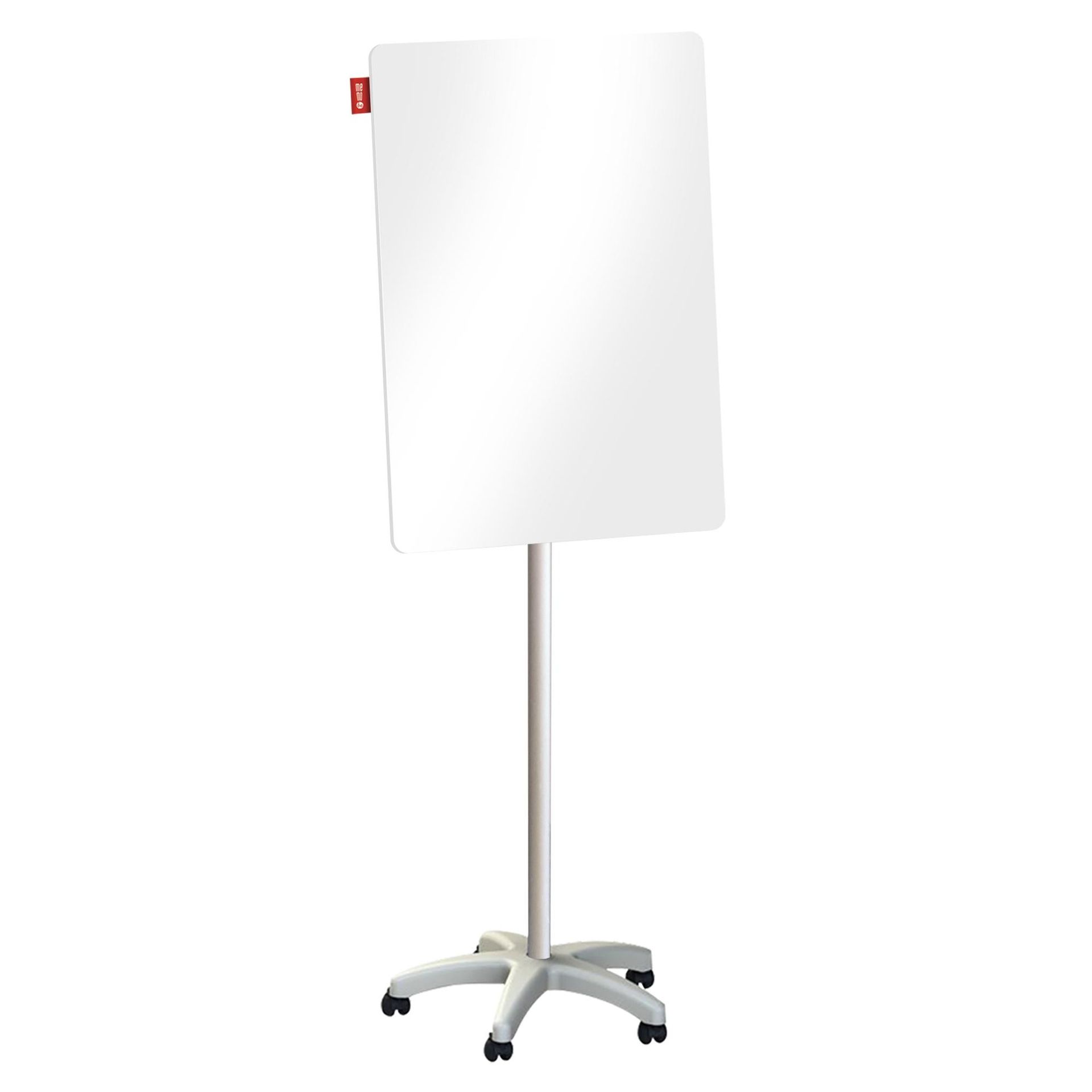 Flipchart mobilny szklany suchościeralny magnetyczny 70x100cm biały, czarny, niebieski