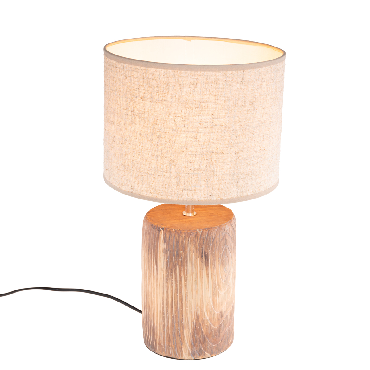 Honsel Lampa stołowa Lipa beżowa z brązem 43 cm