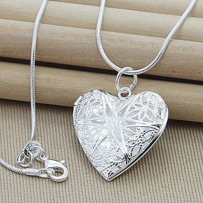 Srebrny naszyjnik z otwieraną zawieszką - 45cm