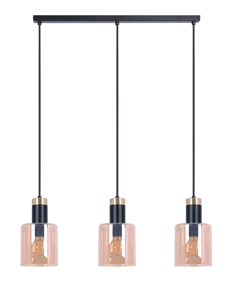 Bursztynowa potrójna lampa nad stół - A471 B0-E13