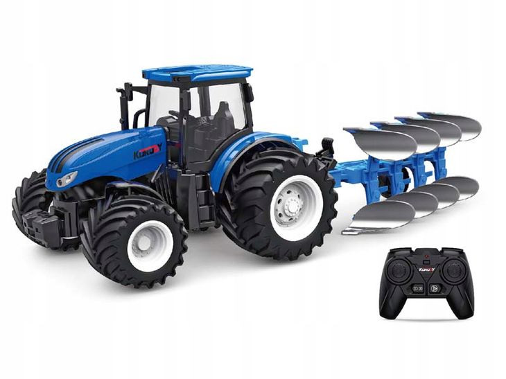 Traktor Zdalnie Sterowany Ciągnik Z Pługiem Światła Metal