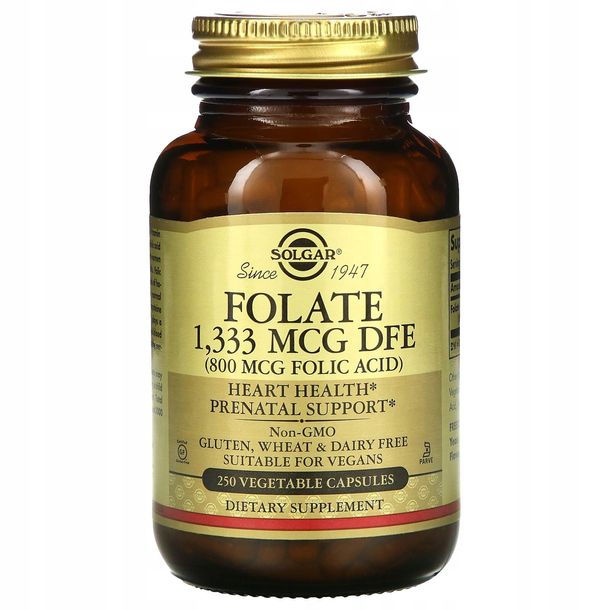SOLGAR SOLGAR Folate 1,333 mcg DFE (800mcg Folic Acid) 250vegcaps