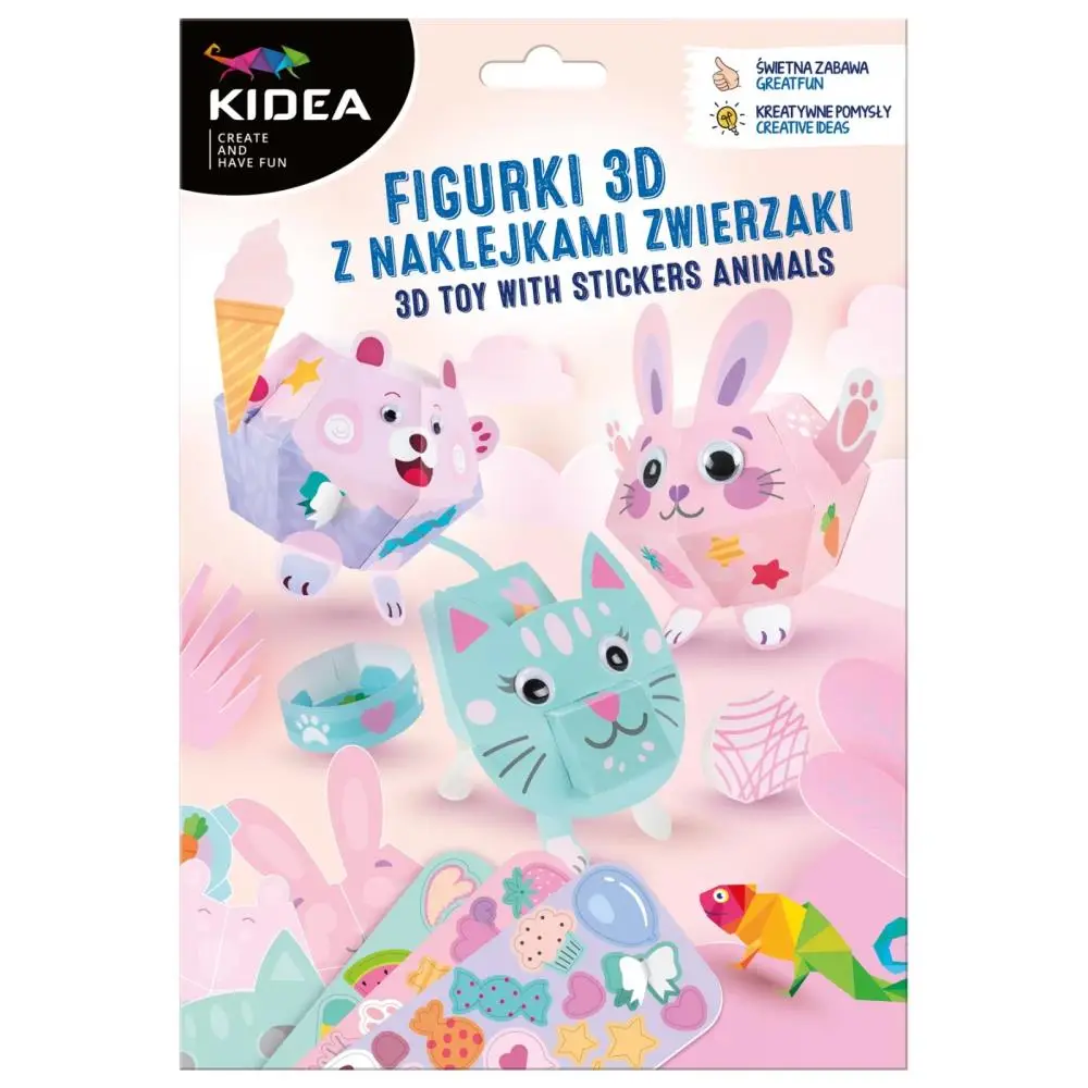 Figurki 3D z naklejkami Zwierzaki Kidea Derform