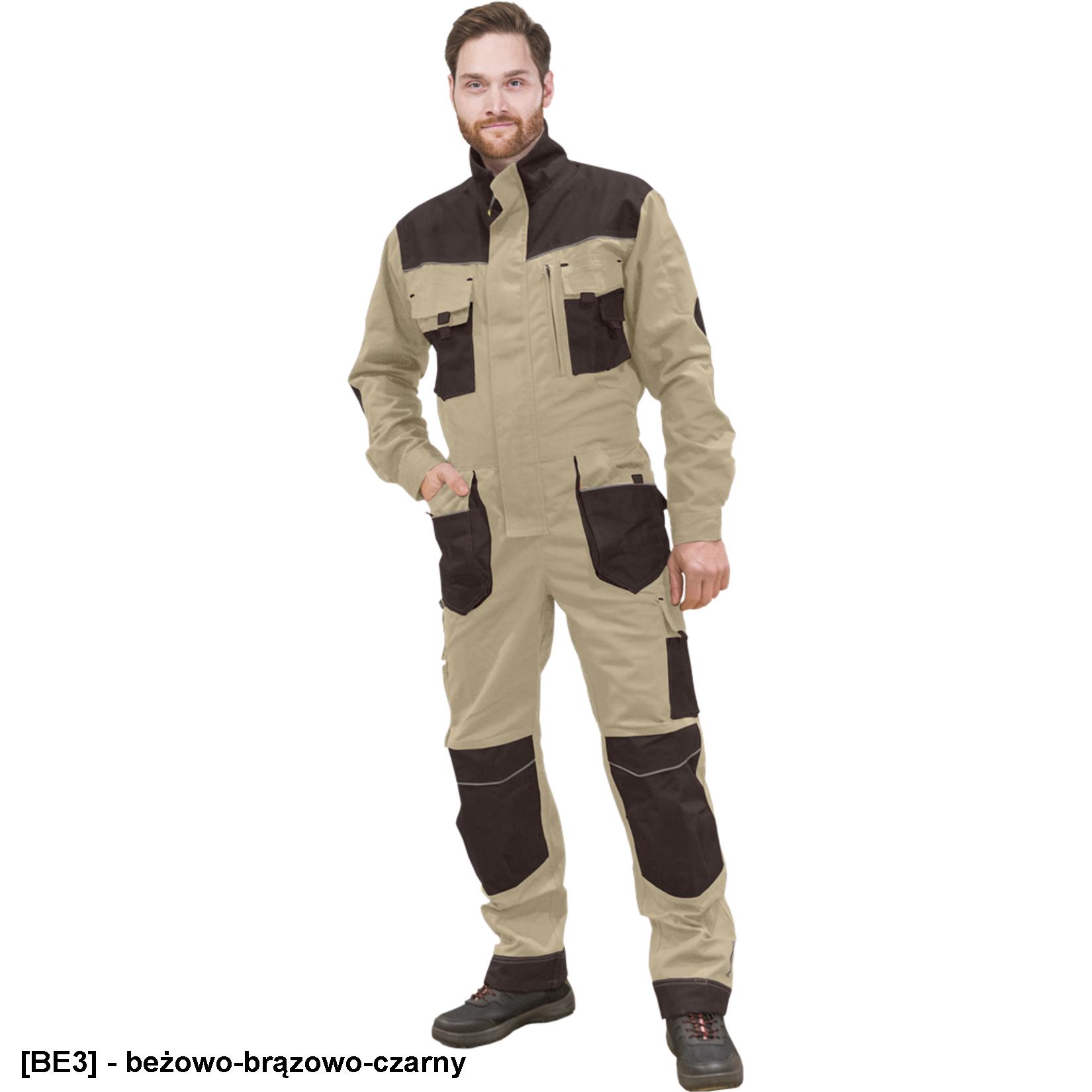 Leber & Hollman Kombinezon ochronny 62 beżowo-brązowo-czarny 112L049