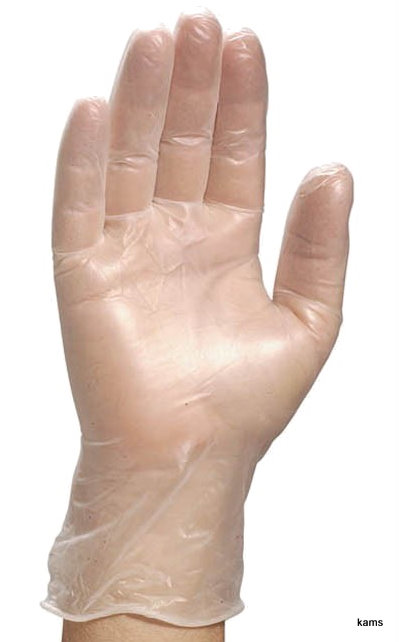 DELTAPLUS VENITACTYL V1371 RĘKAWICE Z WINYLU, PUDROWANE, OP. 100 SZT., AQL 1,5 (NATURALNY, 9/10)