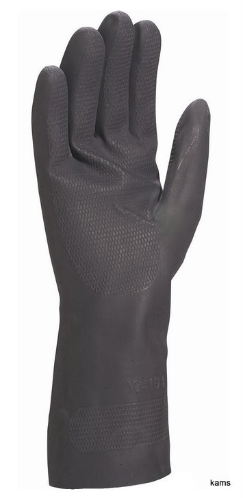 DELTAPLUS TOUTRAVO VE510 RĘKAWICE Z NEOPRENU, FLOKOWANE, DŁ. 38 CM, GR. 0,75 MM (CZARNY, 6/7)