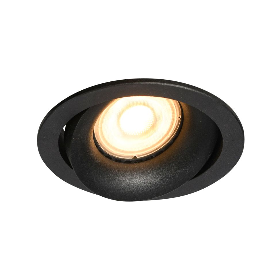 Okrągła, ruchoma lampa wpustowa oczko DL-26260-GU10-BK z serii OKER