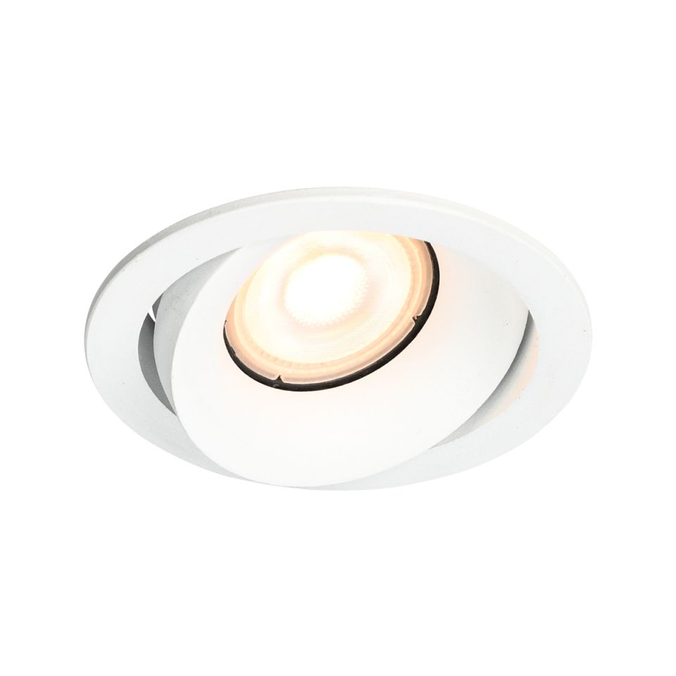 Białe, okrągłe, ruchome oczko wpuszczane DL-26260-GU10-WH z serii OKER