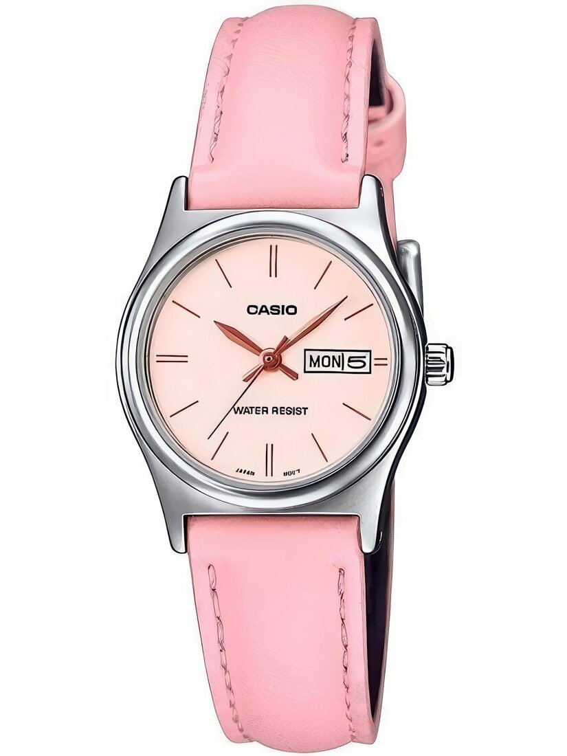 Zegarek marki Casio model LTP-V006L kolor Różowy. Akcesoria damski. Sezon: Cały rok