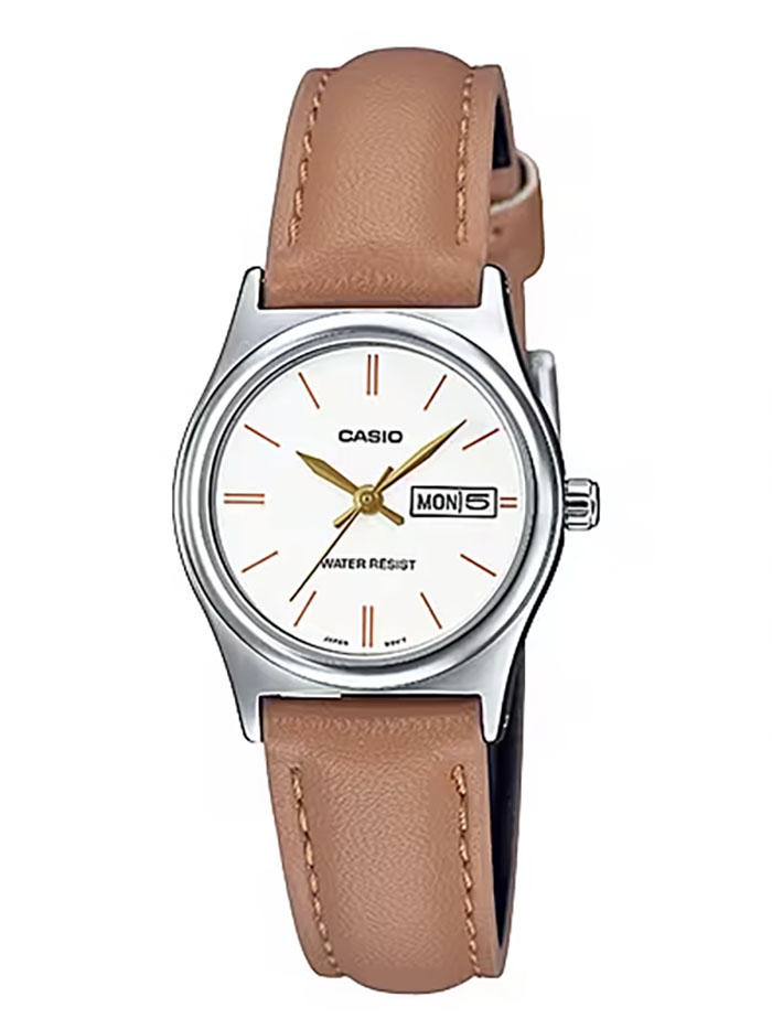 Zegarek marki Casio model LTP-V006L kolor Brązowy. Akcesoria damski. Sezon: Cały rok