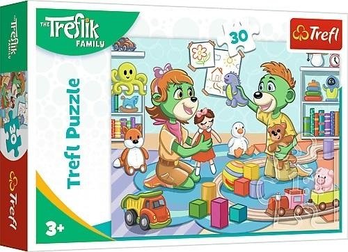 Trefl PAP, puzzle 30 radosna rodzina treflików 18303