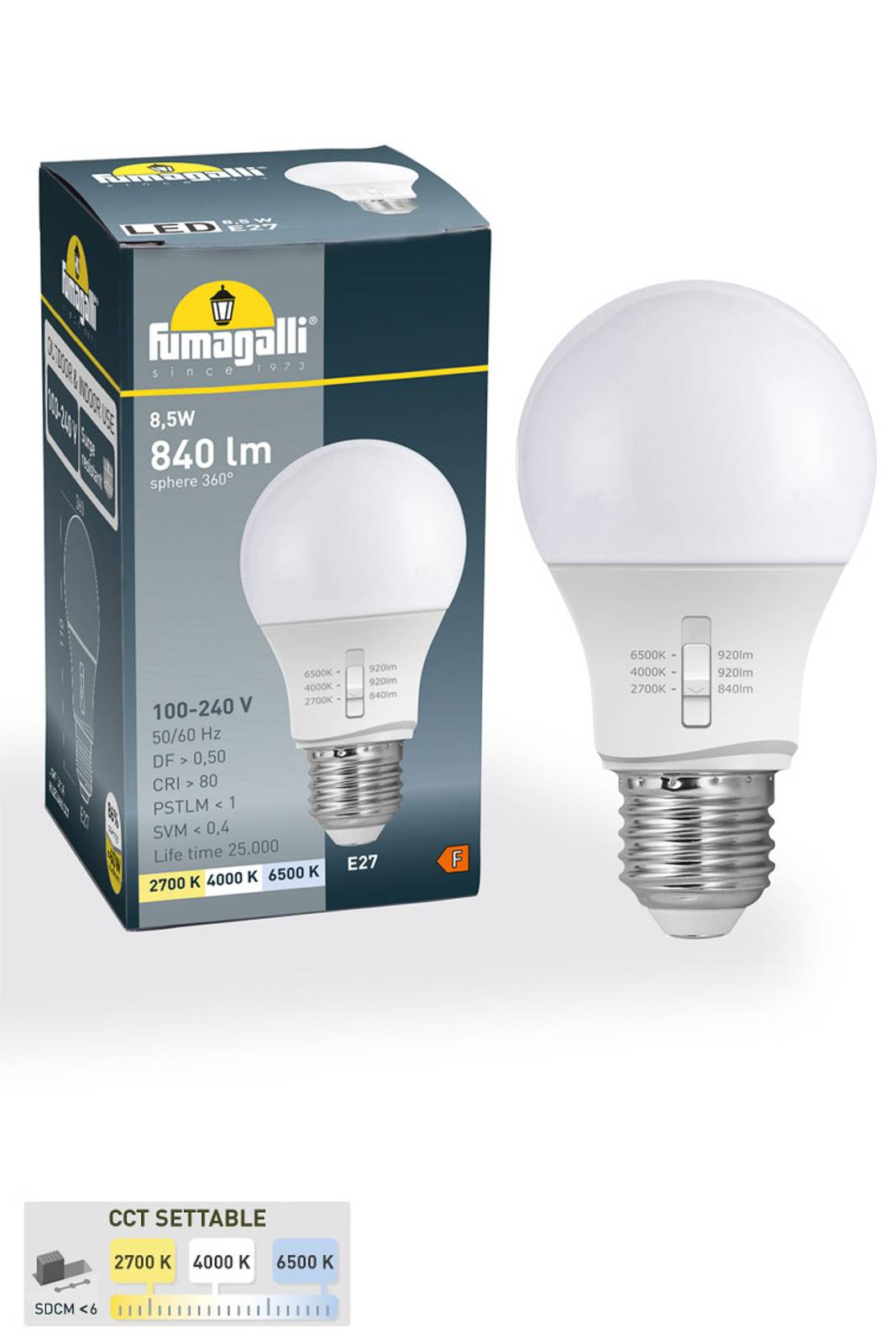 Fumagalli Lampa wisząca zewnętrzna Sicar/Dario czarna, przezroczysta osłona, E27 CCT