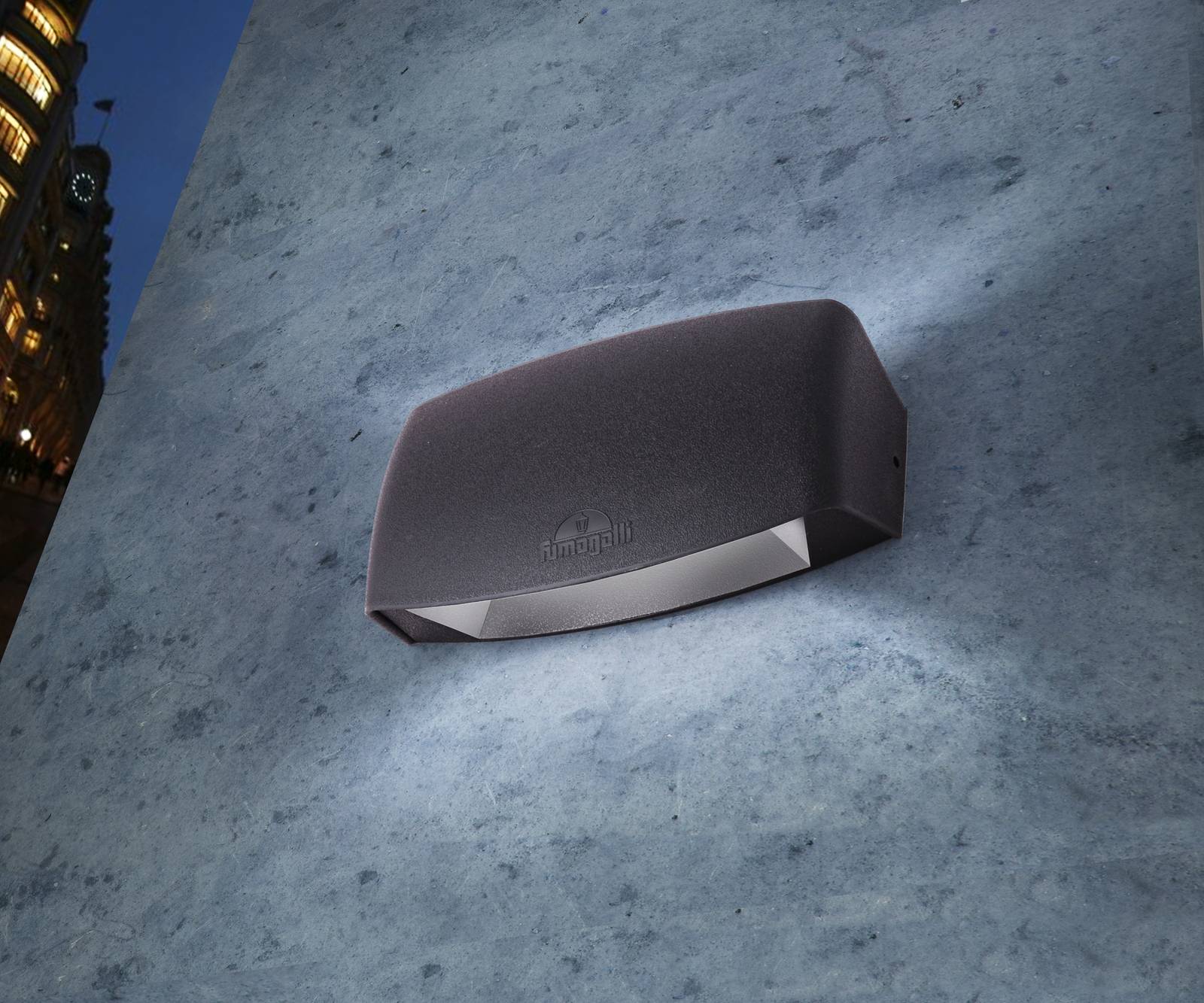 Fumagalli Kinkiet zewnętrzny Abram czarny/przezroczysty, 20 cm, R7s CCT, góra/dół