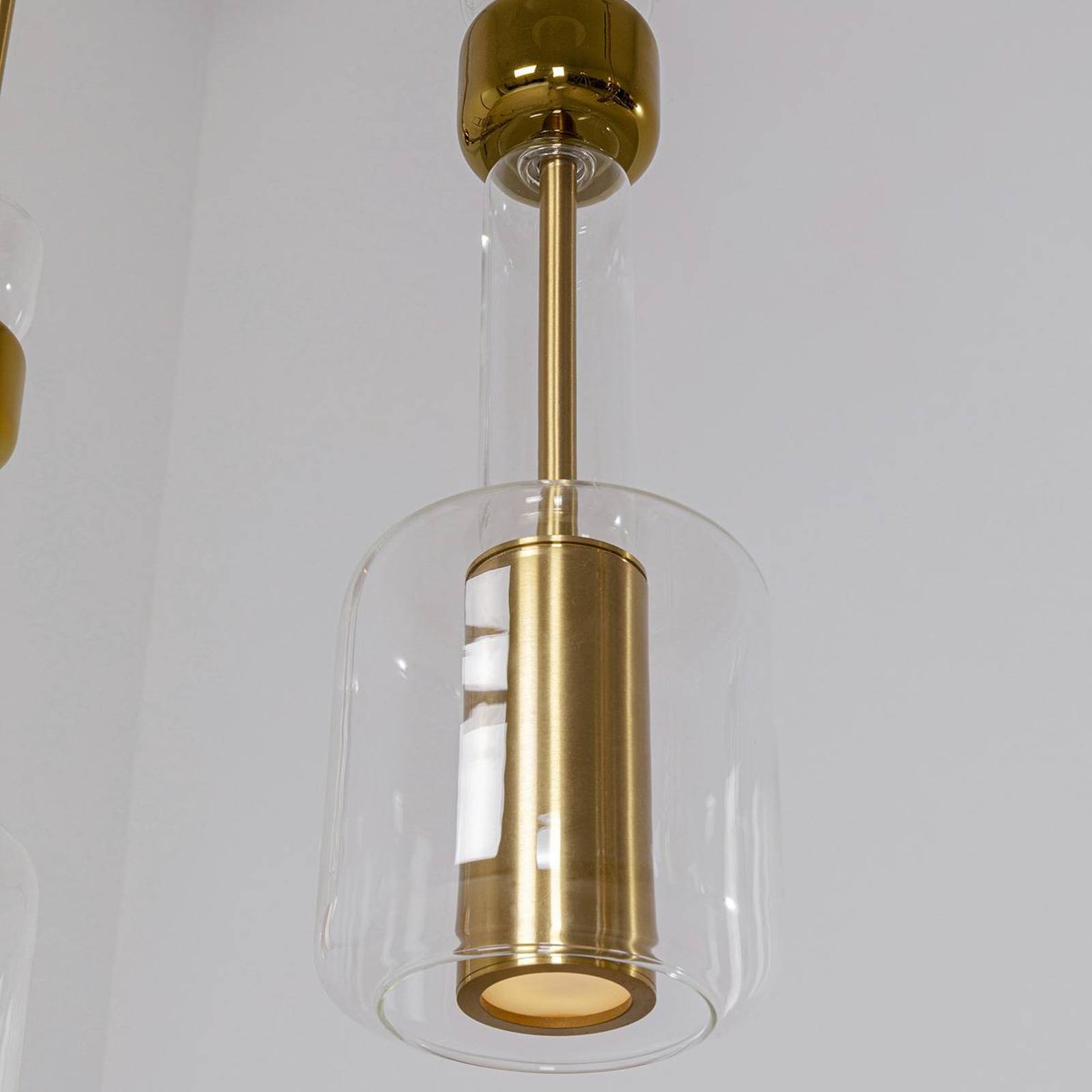 Lampa wisząca Kare Candy Bar, kolor złoty, stal, szkło, 3-punktowa.