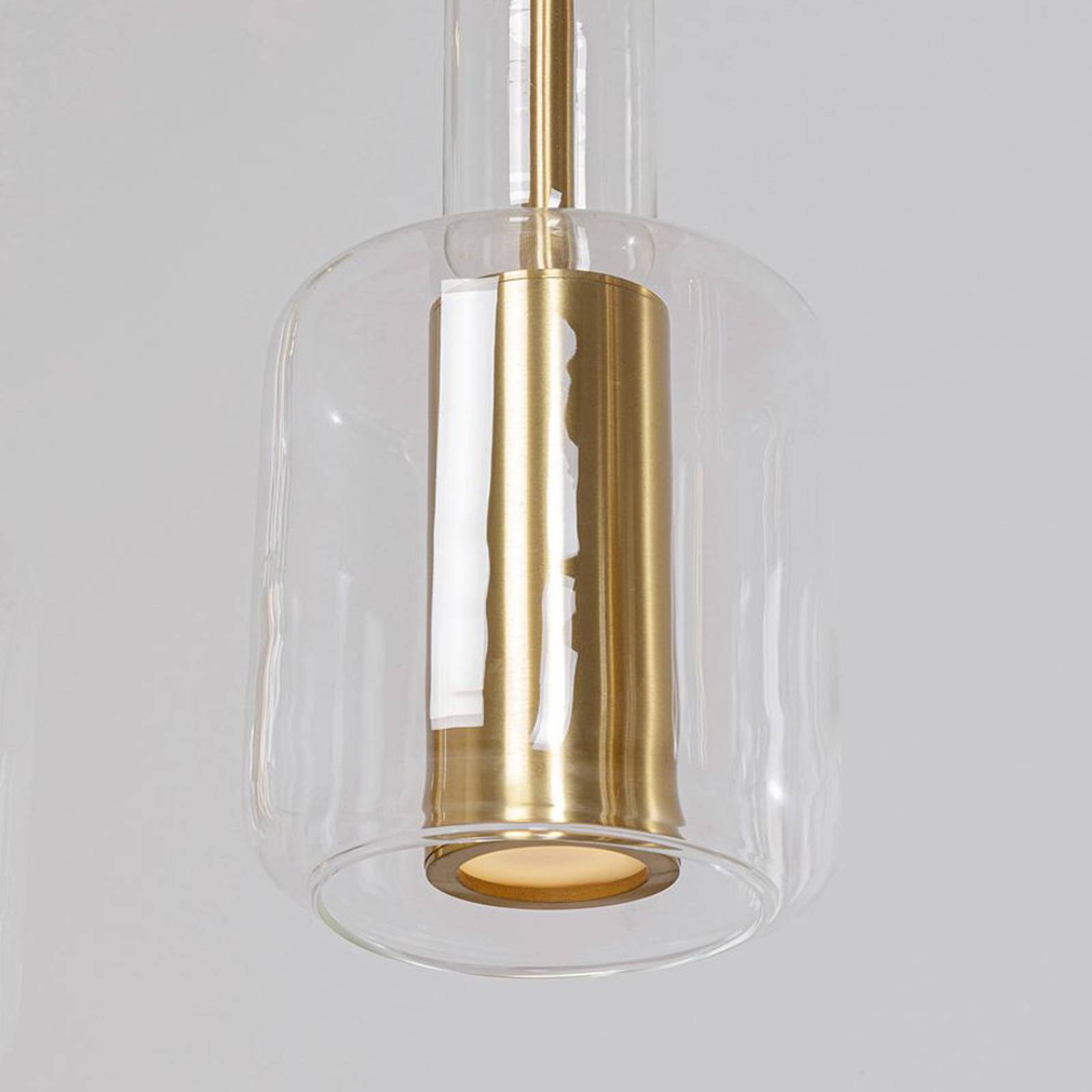 Lampa wisząca Kare Candy Bar, kolor złoty, stal, szkło, 5-punktowa.