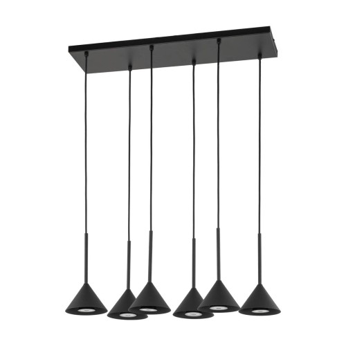 Cono lampa wisząca 6xGU10 czarna 10306