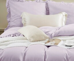 Spod Igły I Nitki Pościel z mikrofibry 220x200 Ruffy wrzosowa z falbanką I24