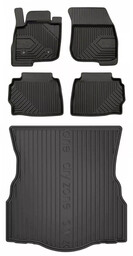 Zestaw dywaniki i mata do Ford Mondeo V 2014-2022 - Liftback bez regulowanej wysokości podłogi bagażnika, rozstaw między mocowaniami 24,5cm, z kołem z