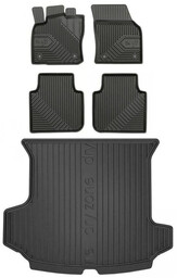 Zestaw dywaniki i mata do Skoda Kodiaq od 2016 - 7 osobowy, z wnękami bocznymi, złożony 3 rząd siedzeń