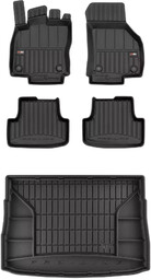 Zestaw Pro-Line dywaniki i mata do Volkswagen Golf VIII od 2019 - hatchback-gorna-podloga-bagaznika-2-osobowy-z-wnekami-bocznymi-z-kolem-zapasowym