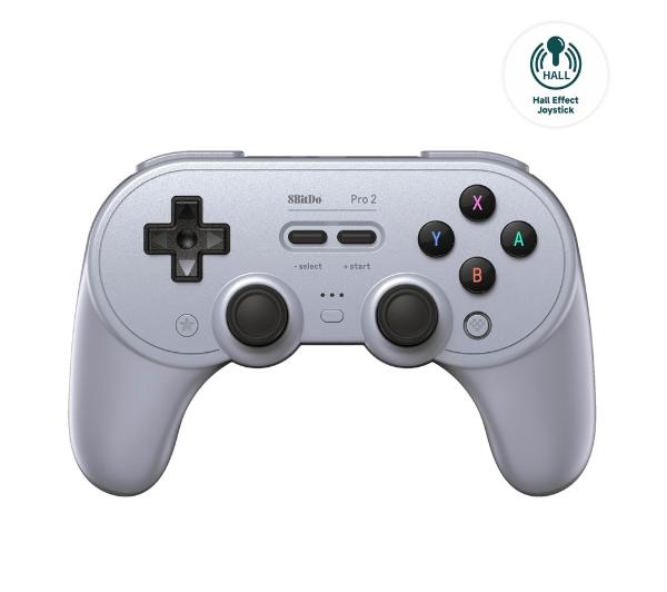 8BitDo Pro 2 Hall Effect do PC, Nintendo Switch, Android Bezprzewodowy Szary