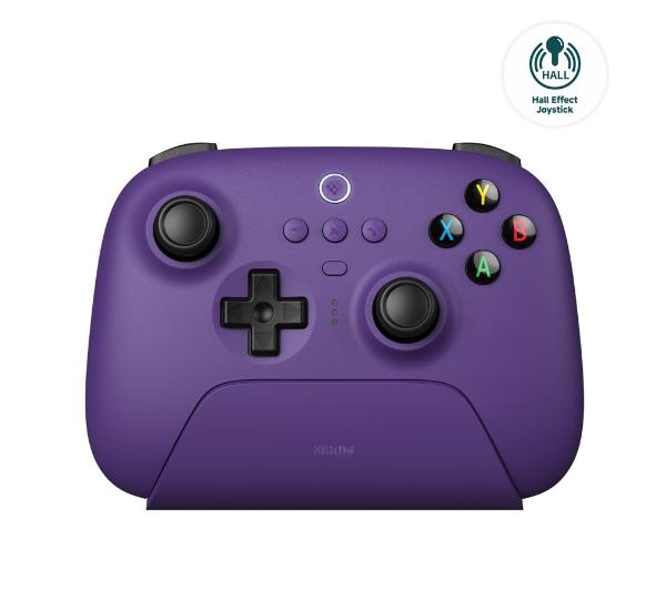 8BitDo Ultimate 2.4G Wireless Hall Effect do PC, Android, iOS Bezprzewodowy Fioletowy