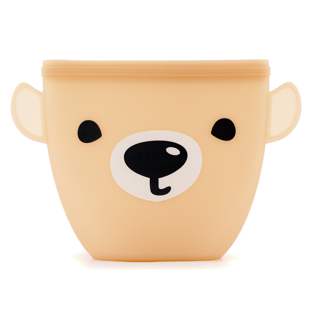 Silikonowa torebka strunowa Retter Brun na przekąski dla dzieci z wzorem misia, 350ml kolor beż
