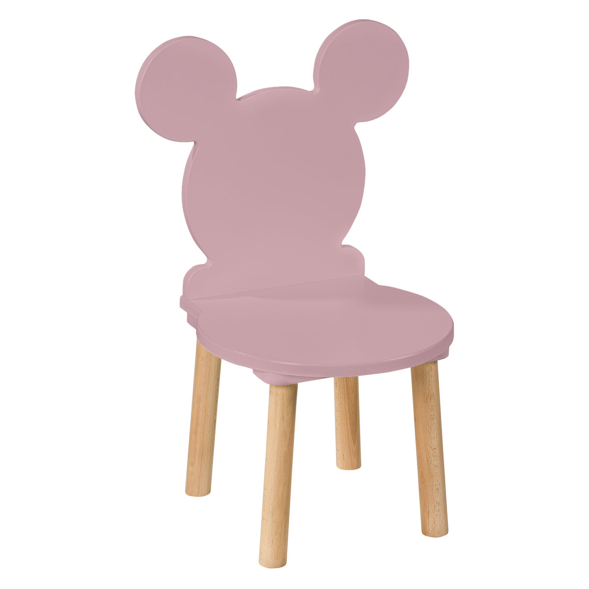 Krzesełko dla dzieci Miki drewniane różowe - 60 cm, dziecięce