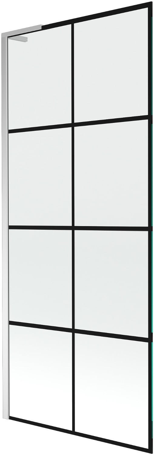 Mexen Next L parawan nawannowy 1-skrzydłowy 80 x 150 cm, czarny wzór, chrom - 895-080-000-03-77-01