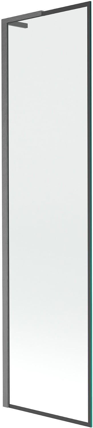 Mexen Next L parawan nawannowy 1-skrzydłowy 50 x 150 cm, czarny wzór, gun gray szczotkowany - 895-050-000-03-70-66